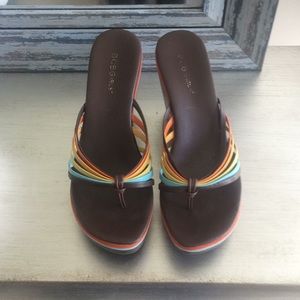 BCBG Girls Multicolor Wedge Flip Flop